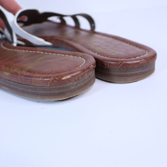 SAM EDELMAN Bay Slide Sandal Bright White Leather Slip On Women's 11M - Picture 4 of 9